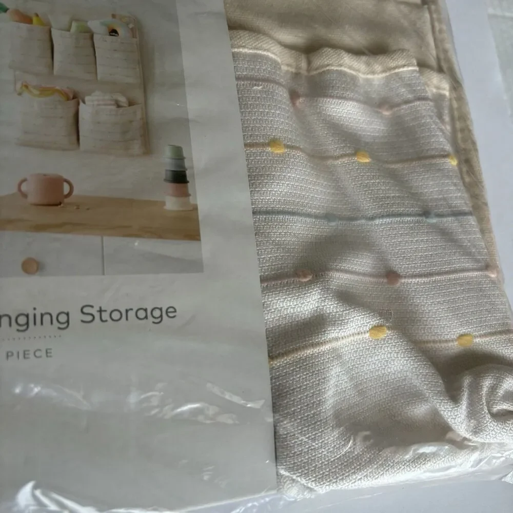 Wall Hanging Storage Unisex Baby Nursery w/Slub Stitching Cream Cloud Island